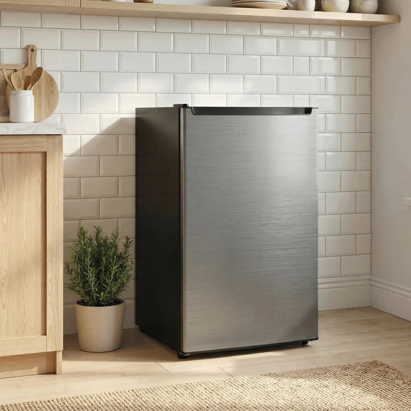 2.1 Cu. Ft. Mini Freezer, Compact Upright Freezer with Reversible Door, Removable Shelf, Adjustable Temperature, Silver