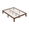 14 Inch Queen Size Rubber Wood Platform Bed Frame with Wood Slat Support-Walnut