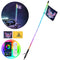 VEVOR 1 PC 5 FT Whip Light, APP & RF Remote Control Led Whip Light, Waterproof 360°Spiral RGB Chasing Lighted Whips with 2 Flags, for UTVs, ATVs, Motorcycles, RZR, Can-am, Trucks, Off-road, Go-karts