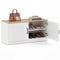 2-Door Shoe Bench Shoe Storage Cabinet with Adjustable Shelves-Natural