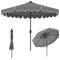 10 Feet Solar Patio Umbrella with 24 LED Lights-Gray