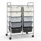 10-Drawer Rolling Storage Cart-Beige & Gray