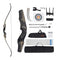 VEVOR 60in Takedown Recurve Bow Wooden Bow Arrows Kit Hunting Practice 30 lbs