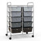 10-Drawer Rolling Storage Cart-Gray
