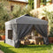 10 x 10 ft Pop Up Canopy Tent with 4 Sidewalls, UPF 50+ 1-Button Push Outdoor Instant Canopy with Wheeled Bag, Dark Grey