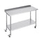 VEVOR 24 x 60 x 40 Inch Stainless Steel Work Table, Commercial Food Prep Worktable with Casters, Heavy Duty Prep Worktable, Metal Work Table with Adjustable Height for Restaurant, Home and Hotel