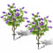 2 Pack Artificial Locust Flower Trees 39 Inch Fake Evergreen Shrubs with Ground Spikes-Purple