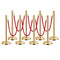 VEVOR 8 Pcs Gold Stanchion Post 6 Red Velvet Ropes Sand Injection Hollow Base