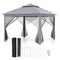 11 x 11 Feet 2-Tier Pop-Up Gazebo Tent Portable Canopy Shelter Carry Bag Mesh-Gray