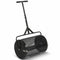 24 Inch Compost Spreader Peat Moss Spreader Roller with Height-Adjustable T-Shaped Handle-Black
