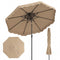 10 Feet Patio Umbrella with Push Button Tilt and Crank-Coffee