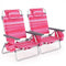 2 Pieces Folding Backpack Beach Chair with Pillow-Hot Pink