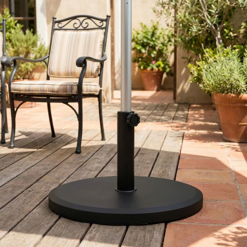 29 lbs Cement Patio Umbrella Base, 19" Heavy Duty Parasol Stand Market Umbrella Base Holder