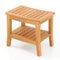 20 Inches Non-slip Shower Bench with Storage Shelf and Curved Top
