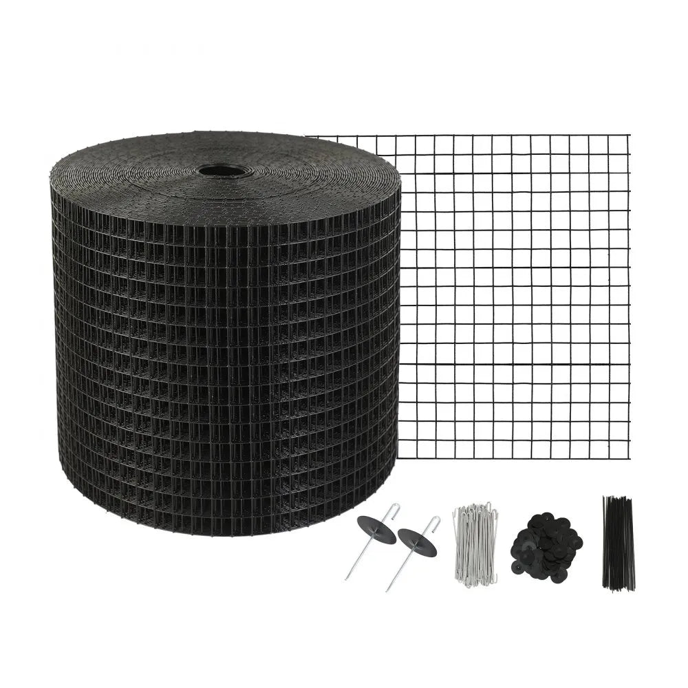 VEVOR 6 inch x 100ft Solar Panel Bird Guard, Critter Guard Roll Kit with 100pcs Stainless Steel Fasteners, Solar Panel Guard with Rust-proof PVC Coating, 1/2 inch Wire Roll Mesh