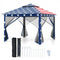 11 x 11 Feet 2-Tier Pop-Up Gazebo Tent Portable Canopy Shelter Carry Bag Mesh-Blue