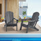 VEVOR Adirondack Chair Plastic Set of 2 All-Weather Folding Fire Pit Gray