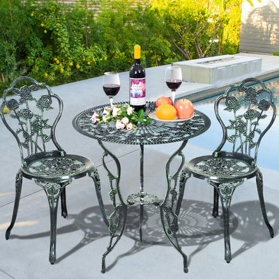 Outdoor Cast Aluminum Patio Furniture Set with Rose DesignÂ 