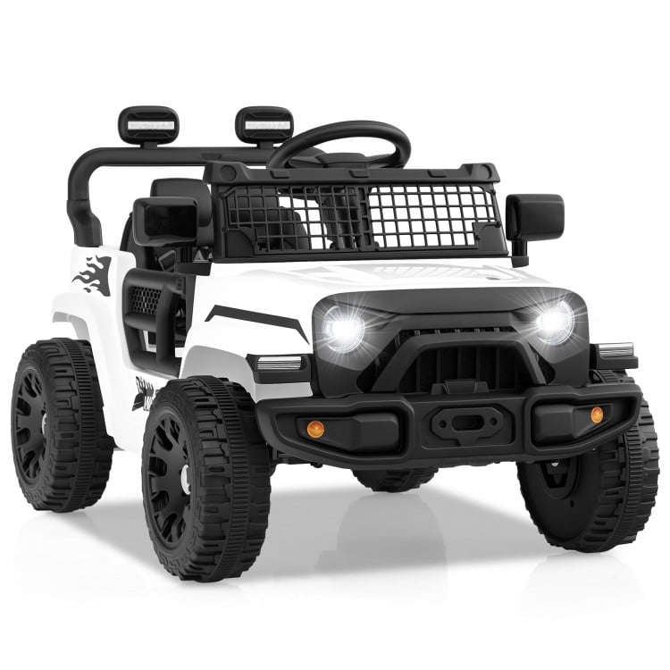 12V Kids Ride on Truck Car Battery Powered Electric Vehicle-White