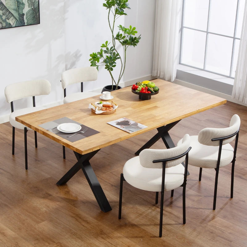 4 Pieces Kitchen Chairs, Modern Dining Chairs w/ Corduroy Upholstery and Steel Legs for Living Room, Beige