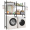 VEVOR Over Washer and Dryer Storage Shelf Two Row 4 Tiers Washer Rack Black