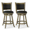 2 Pieces 24 Inch Swivel Counter Stool Dining Chair Upholstered Seat-Gray