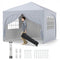 10 X 10 FT Pop up Canopy Tent with 4 Removable Sidewall-White