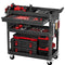 VEVOR 4-Tier Tool Cart on Wheels 350 lb Rolling Work Cart with Drawer & Pegboard