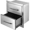 VEVOR Outdoor Kitchen Drawers 18W x 20.6H x 12.7D Inch, Flush Mount Double BBQ Drawers Stainless Steel with Handle, BBQ Island Drawers for Outdoor Kitchens or Patio Grill Station