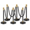 VEVOR 6 Pcs Stanchion Post with 4 Black Velvet Ropes Sand Injection Hollow Base