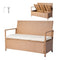 VEVOR Outdoor Storage Bench PE Rattan 70 Gal Deck Box Waterproof Outdoor Seat