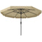 10 ft Patio Umbrella with Push Button Tilt and Crank, Outdoor Market Table Umbrella Parasol, Khaki