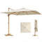 10 FT Patio Cantilever Umbrella, Outdoor Offset Umbrella with 360° Rotation, Outdoor Market Umbrella with Crank and Tilt