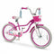20 Inch Kids Bike Adjustable with Basket and Streamers Rose Red - Princess of the Sea Theme