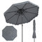 10 Feet Patio Umbrella with Push Button Tilt and Crank-Gray