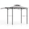 11 x 5 FT Grill Gazebo with Side Awning and Double-Tiered Top-Gray