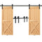 VEVOR 8FT Sliding Barn Door Hardware Kit, 330LBS Heavy Duty Barn Door Track Kit for Double Doors, Fit 3.7-4.3FT Total Wide and 1.3