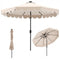 10 Feet Solar Patio Umbrella with 24 LED Lights-Beige