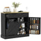 10 Gallon Hidden Garbage Bin Cabinet, Tilt Out Trash Cabinet w/ 2 Drawers, Freestanding Kitchen Island, Black