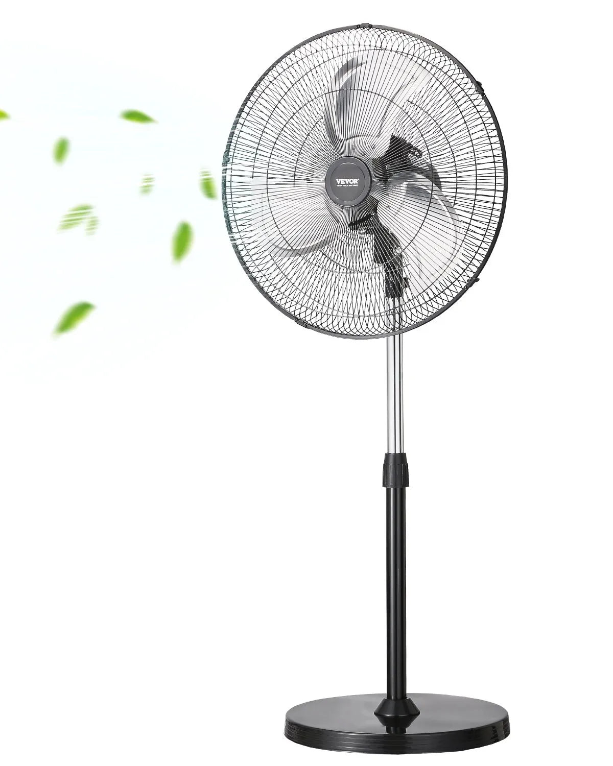 VEVOR 18" Industrial Pedestal Fan 3-Speed Oscillating Fan Height Adjustable