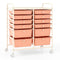 12-Drawer Rolling Storage Cart with Removable Drawers and Lockable Wheels-Peach