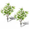 2 Pack Artificial Locust Flower Trees 39 Inch Fake Evergreen Shrubs with Ground Spikes-White
