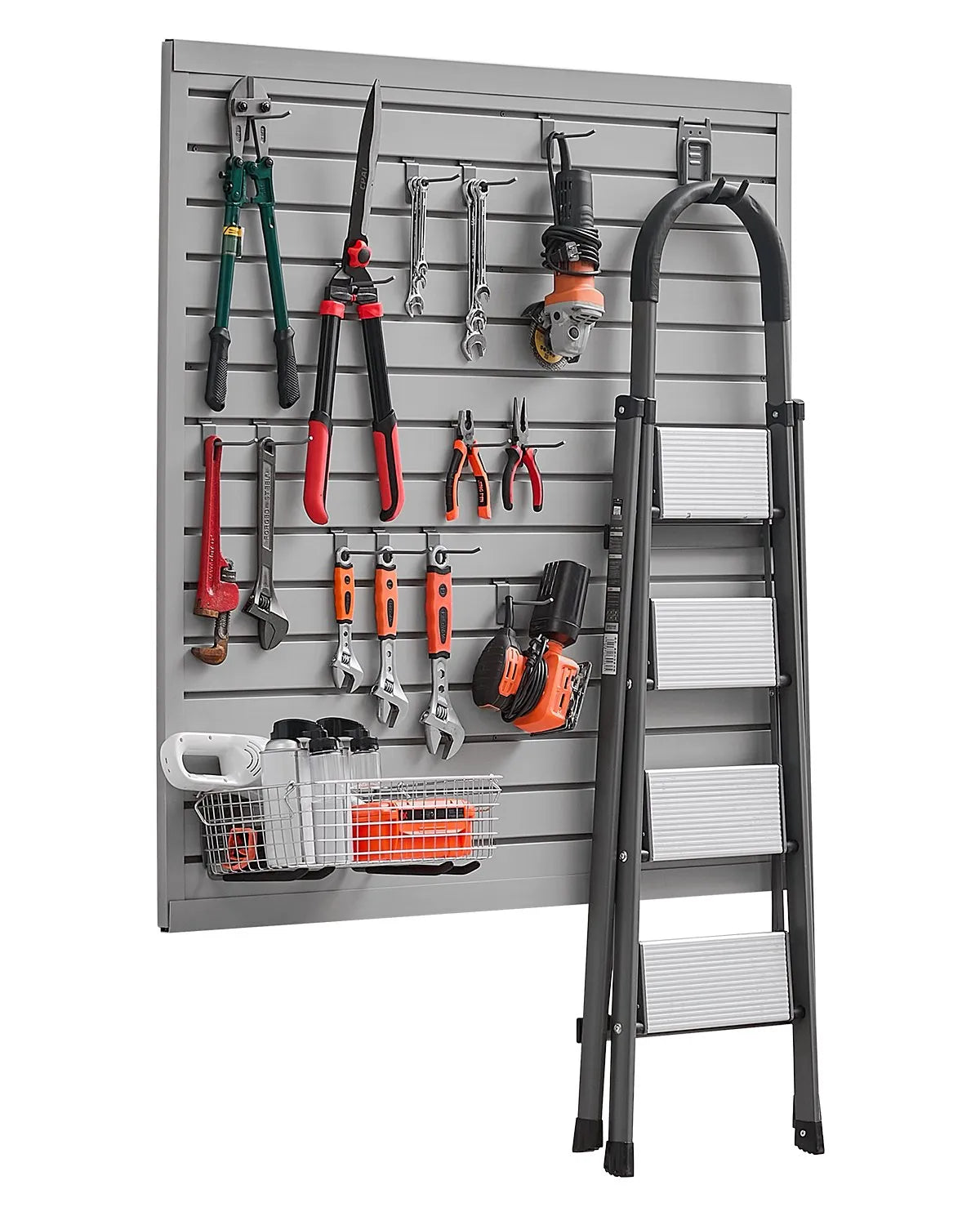 VEVOR 4 x 4 ft Slat Wall Paneling PVC Grey Garage Slatwall with Modular Design