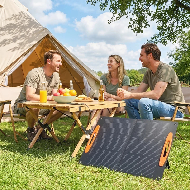 100W Portable Solar Panel, Foldable Solar Charger with USB-A & USB-C Fast Charging Output, IP67 Waterproof
