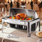 VEVOR 9Qt Rectangle Roll Top Chafing Dish Set with Full-Size Pan Stainless Steel