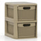 2-Drawer Storage Organizer with Wicker Patterns-Brown