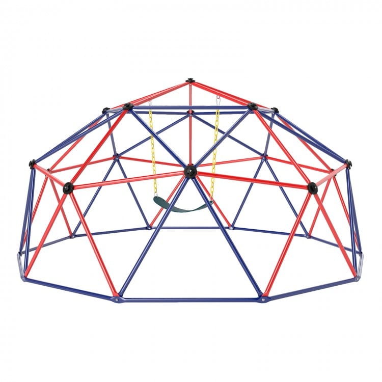 10 Feet Dome Climber with Swing and 800 Lbs Load Capacity-Red