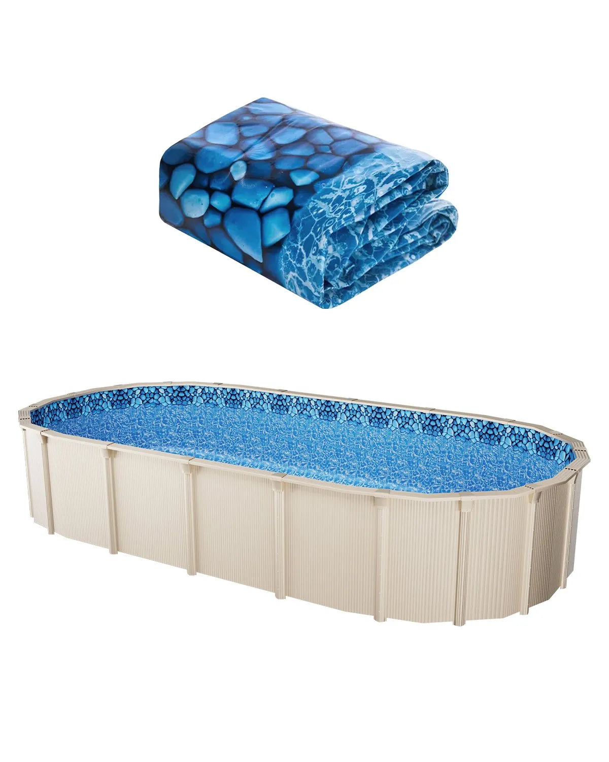 VEVOR Oval Pool Liner 12x24ft Overlap Style Pool Liner 54in Wall Height