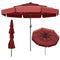 10 Feet Solar Patio Umbrella with 3-Tier Vented Top-Red