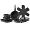 VEVOR 17 Piece Pots and Pans Set Granite Nonstick Kitchen Cookware Black
